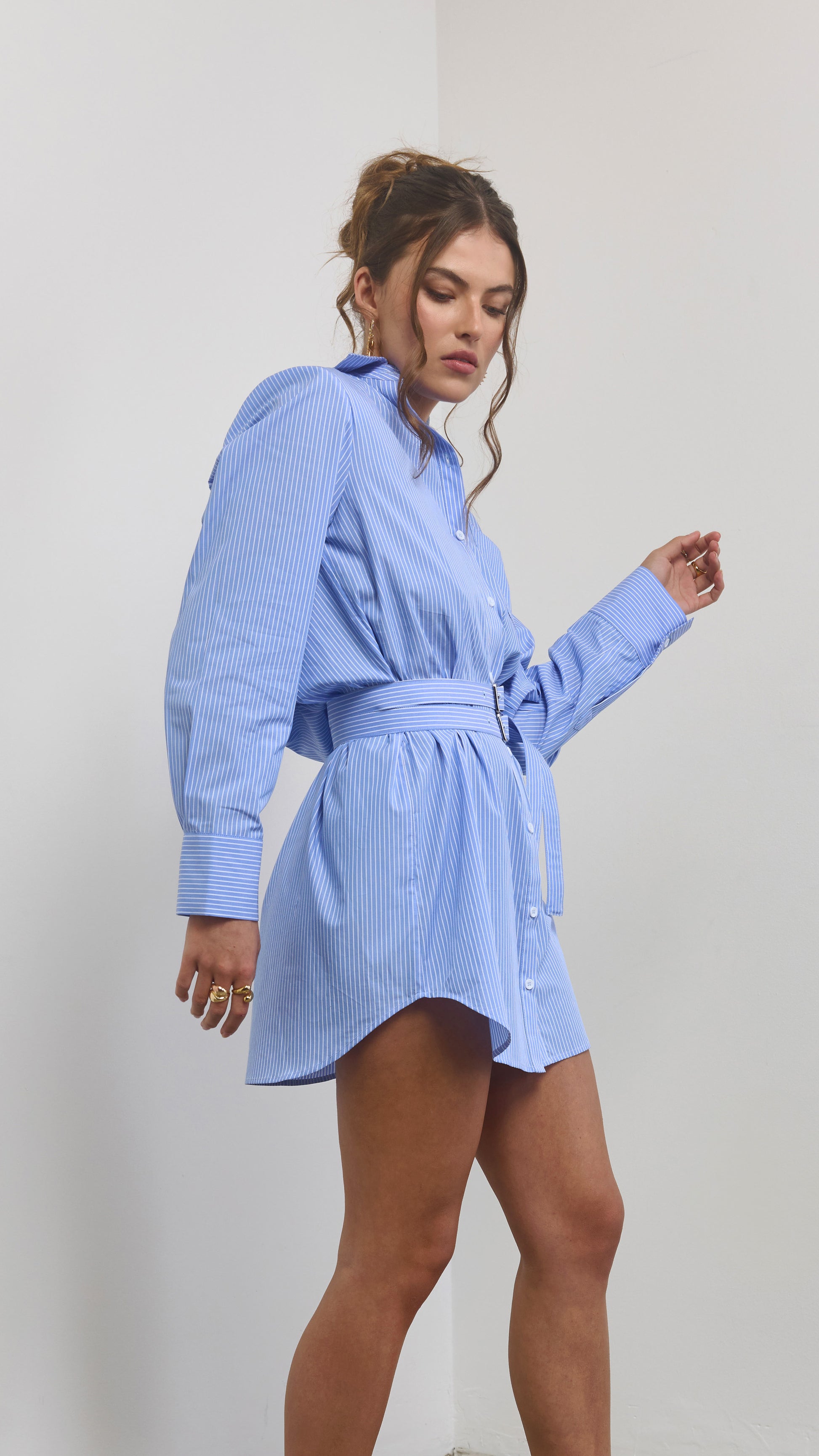 Double Belted Shirt Dress