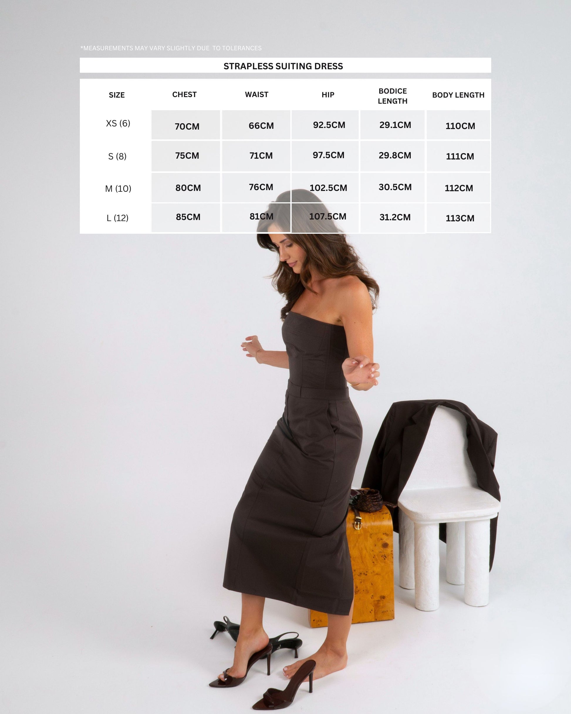 Strapless Suiting Dress