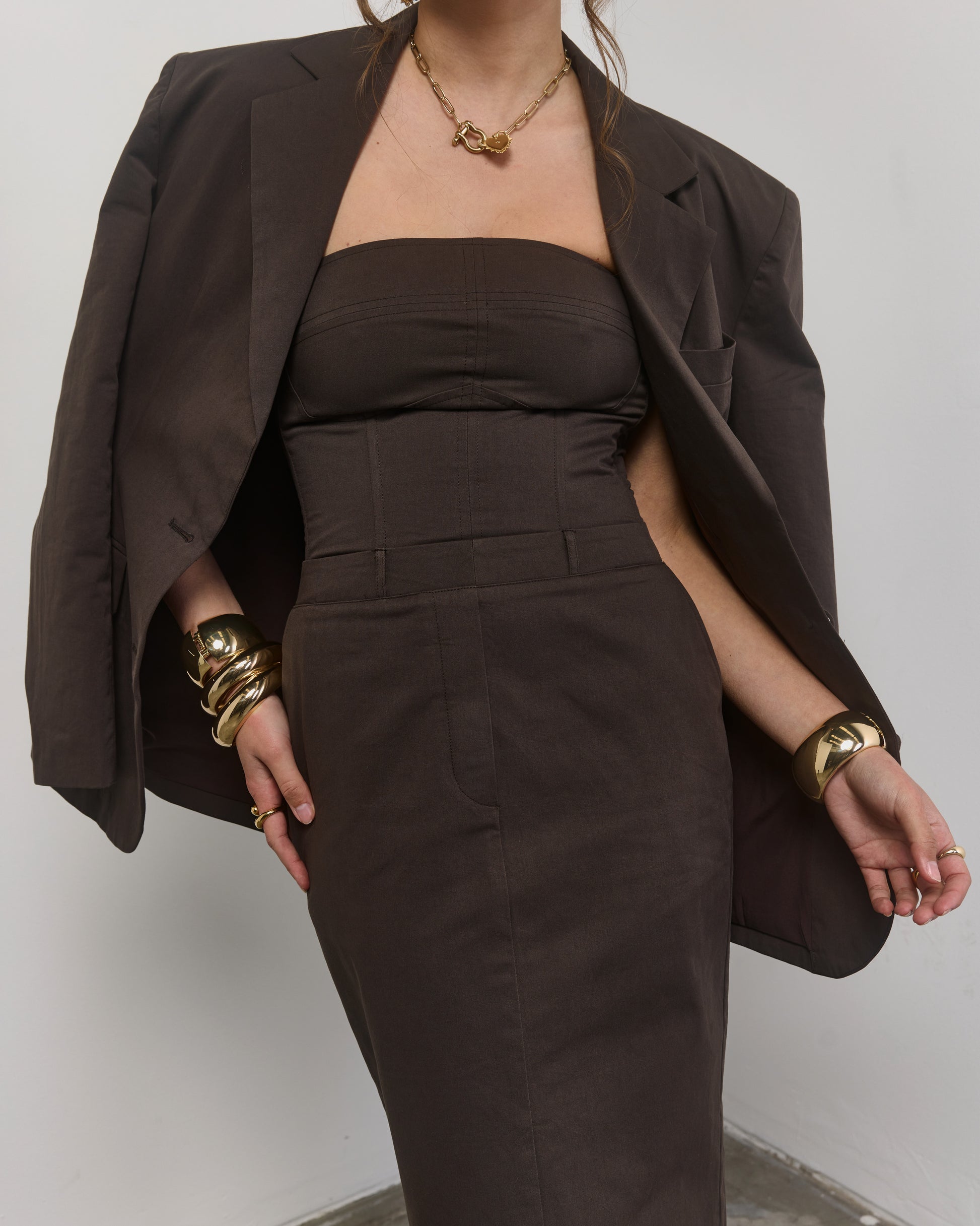 Strapless Suiting Dress image 0
