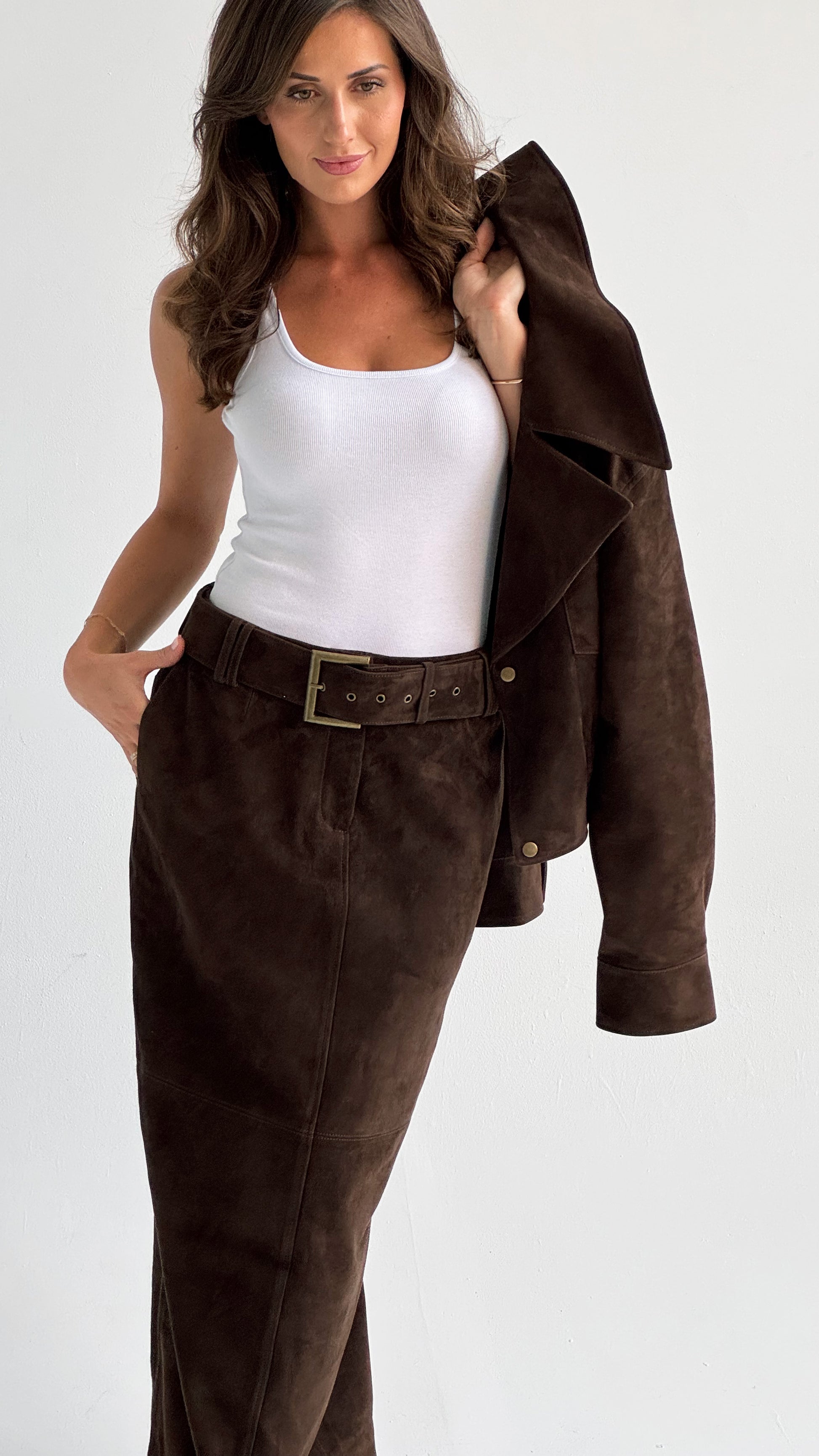 Suede Maxi Skirt