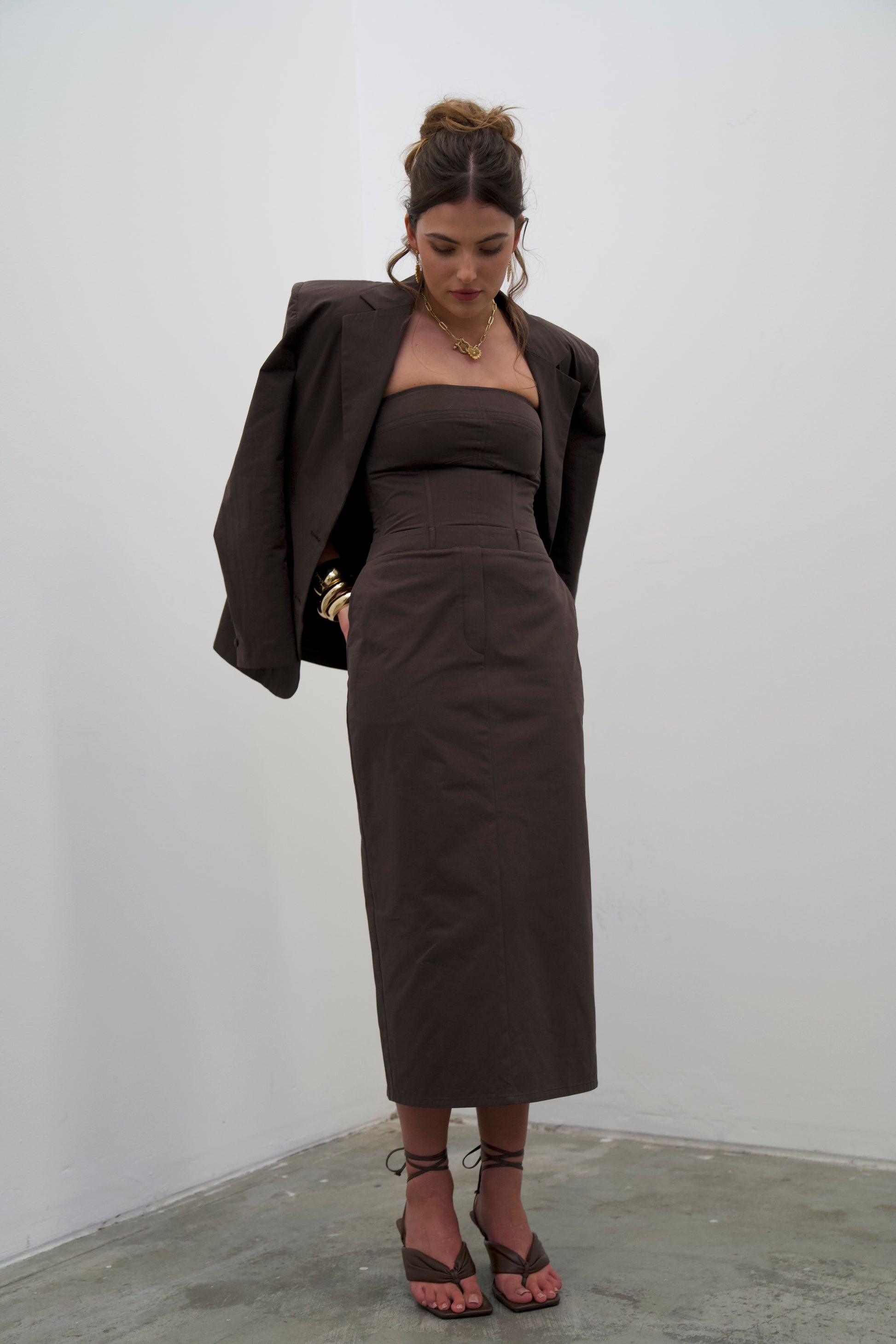 Strapless Suiting Dress image 5
