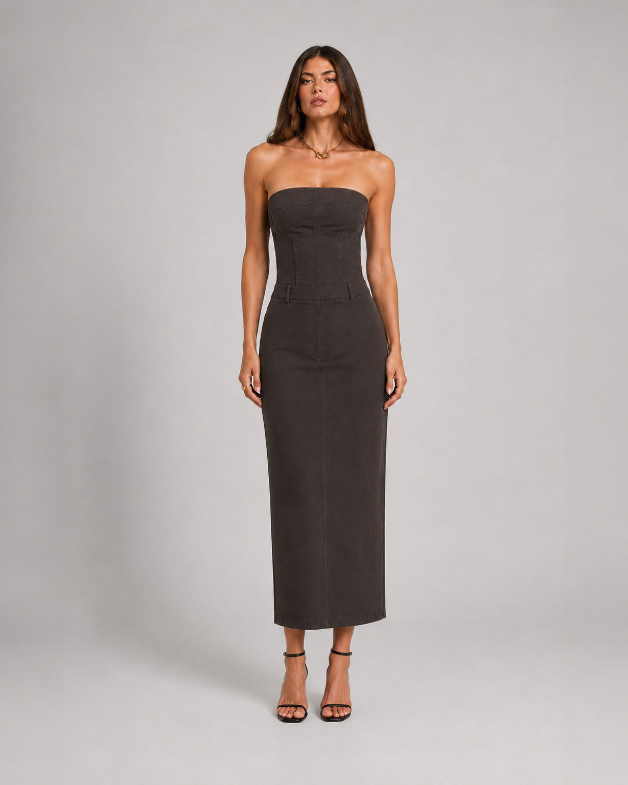 Strapless Suiting Dress