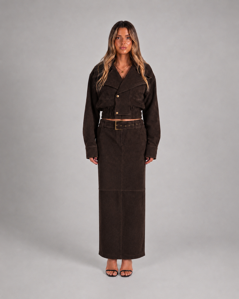 Suede Maxi Skirt