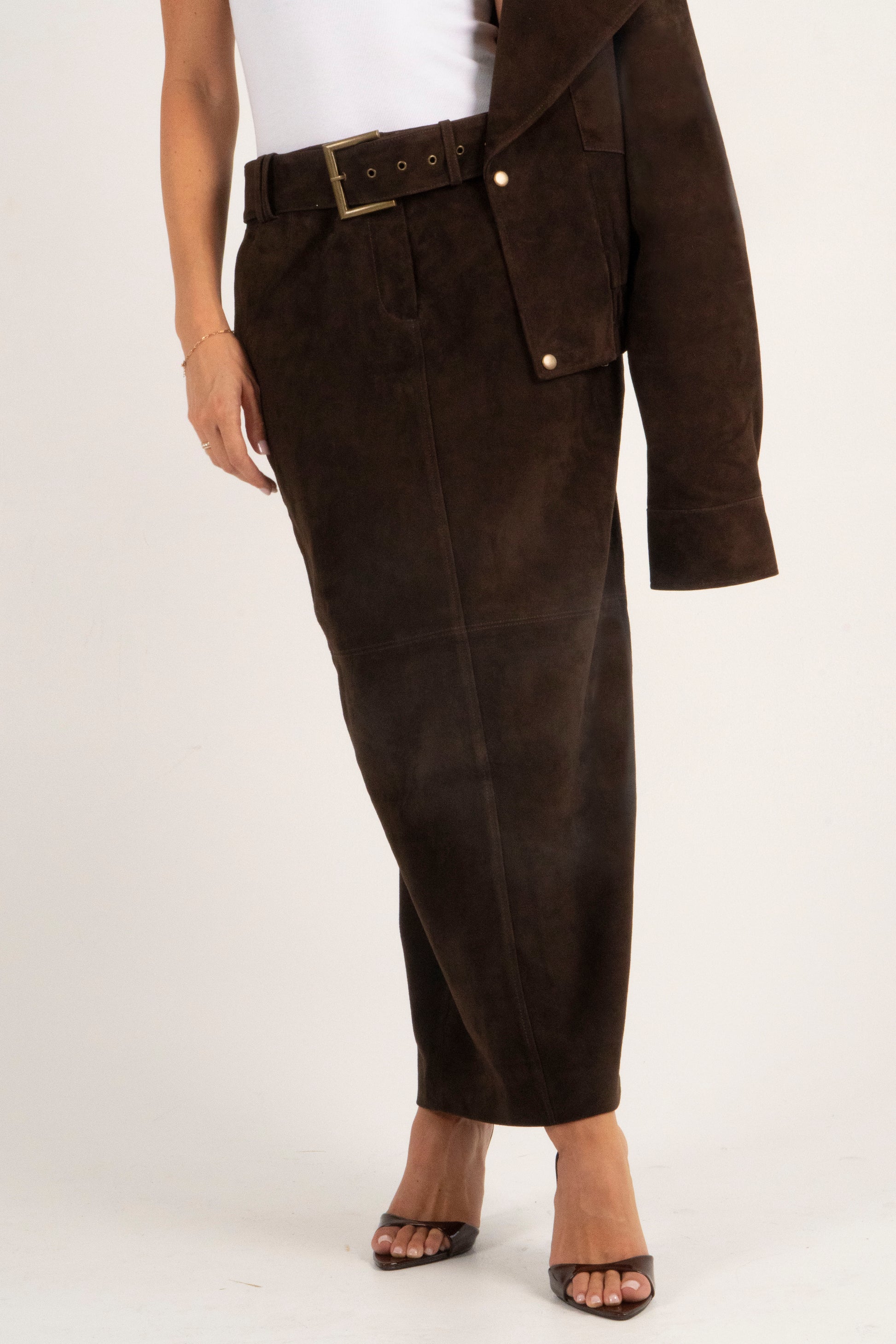 Suede Maxi Skirt