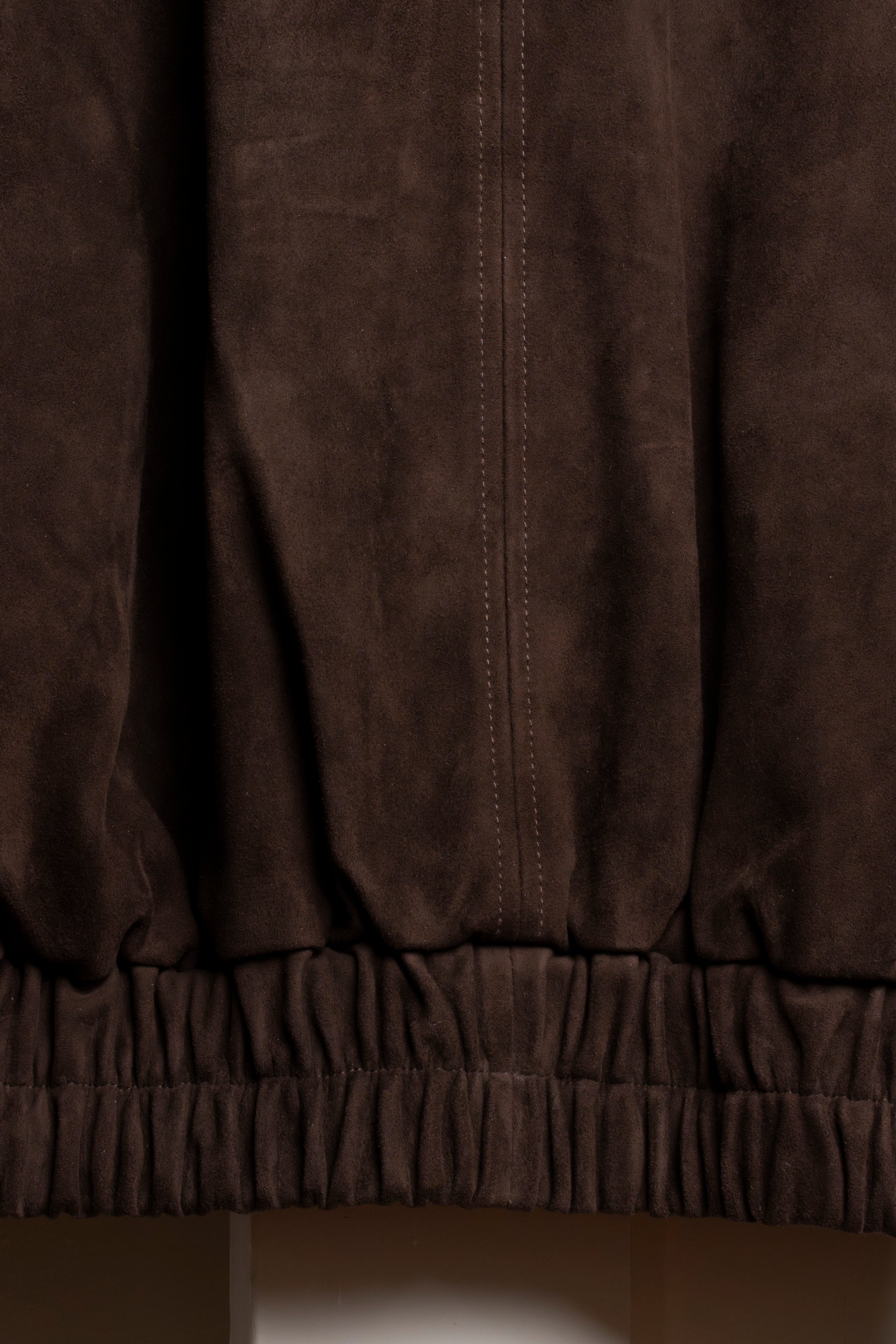 Suede Cropped Bomber Jacket