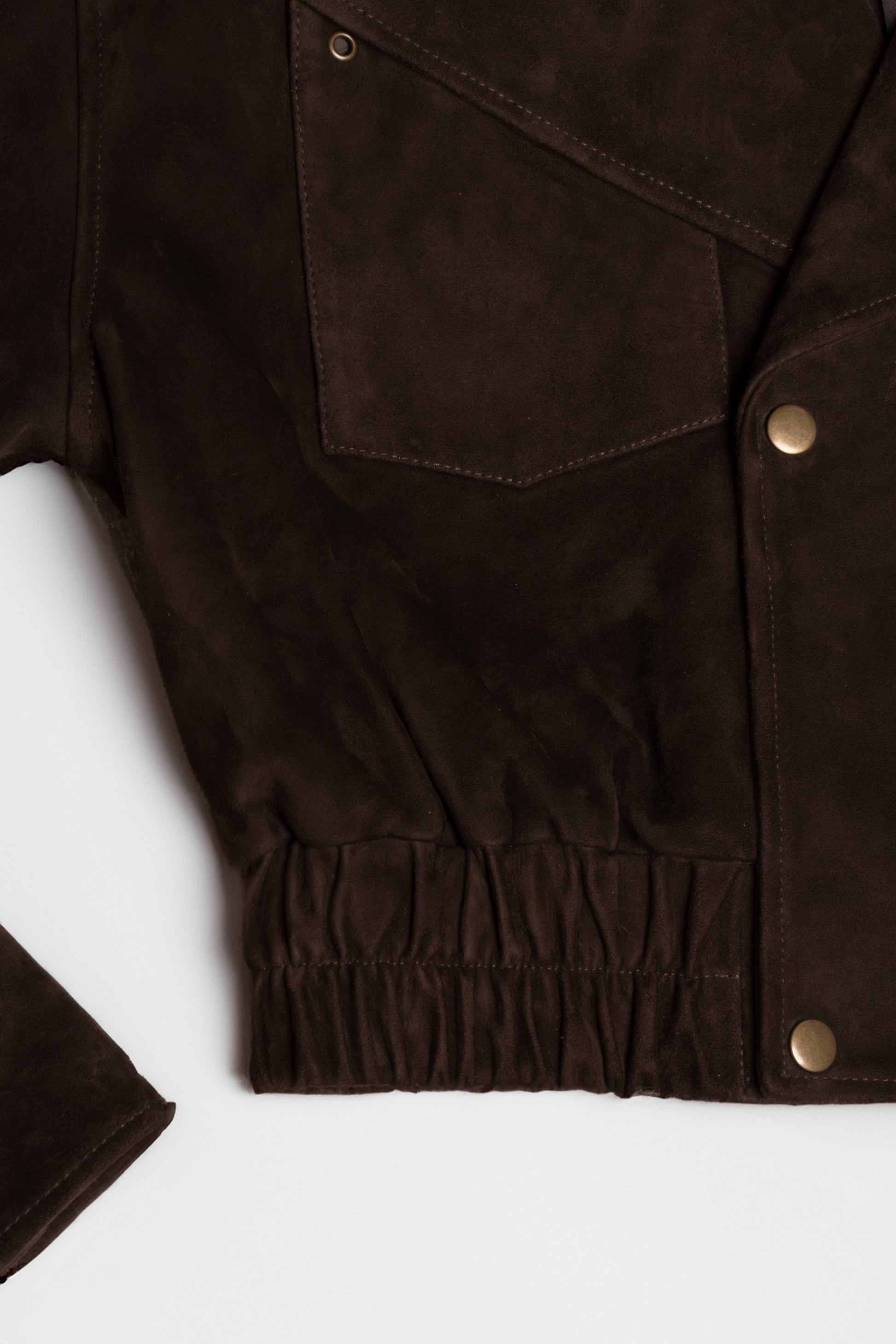 Suede Cropped Bomber Jacket