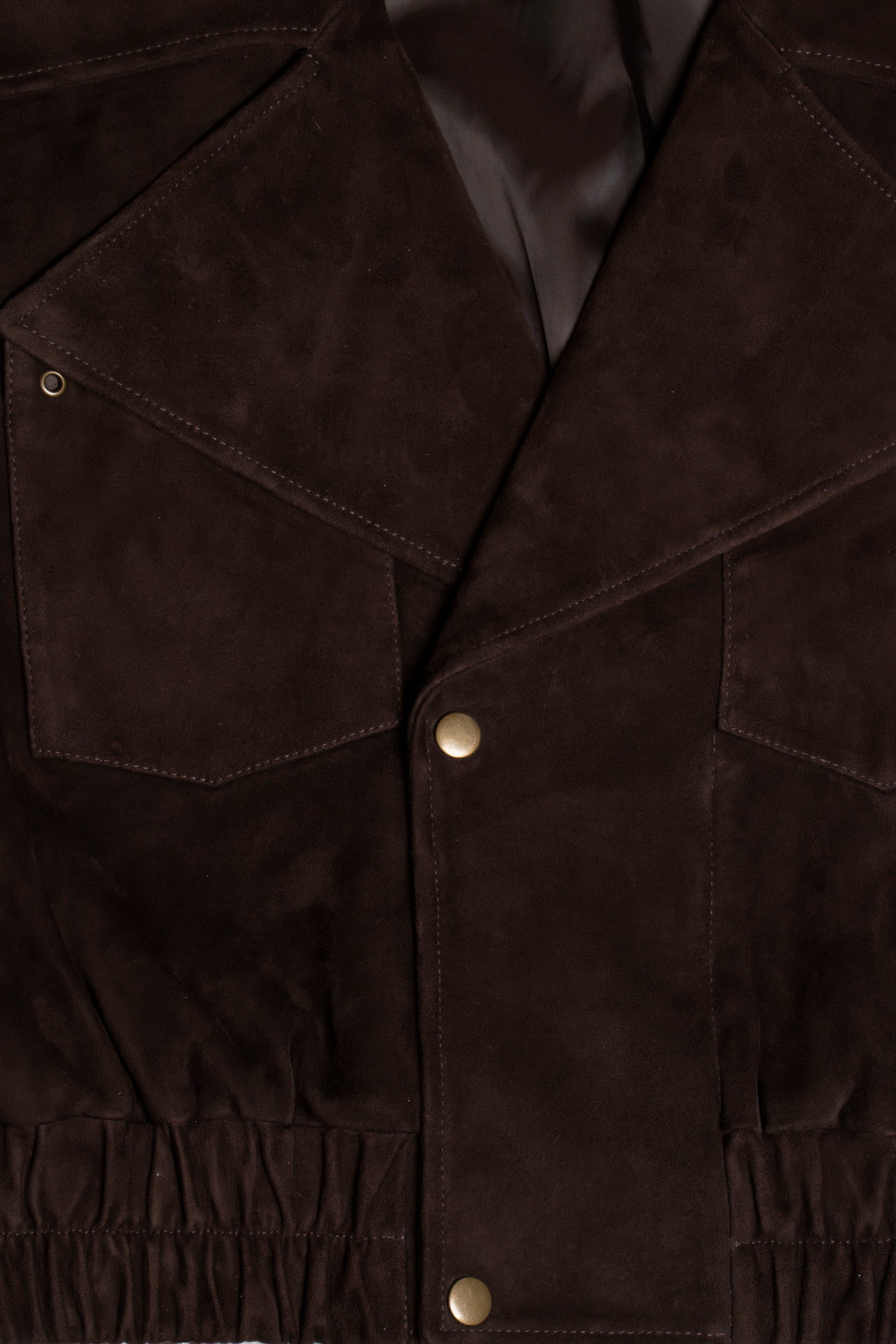 Suede Cropped Bomber Jacket