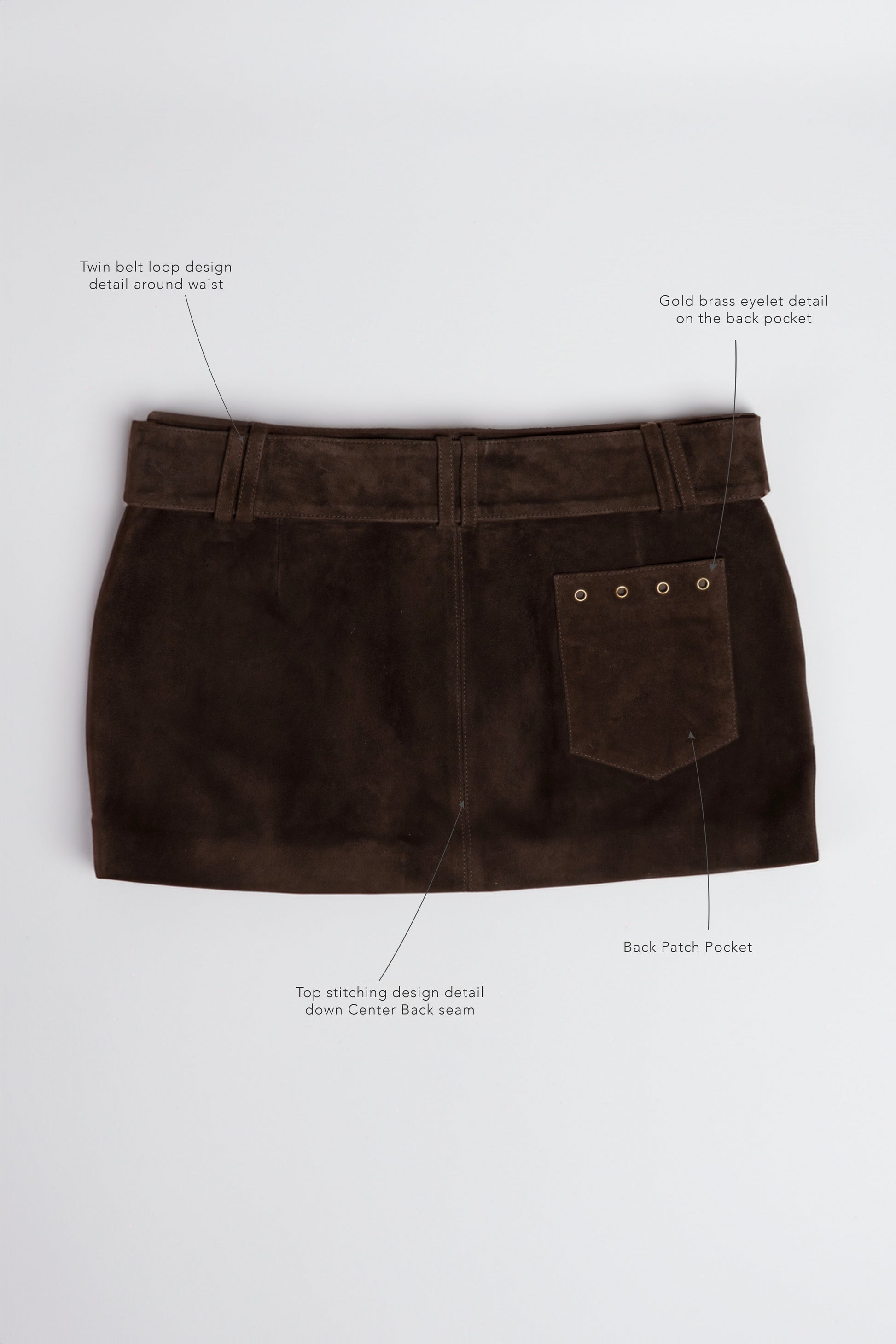 Suede Belted Mini Skirt