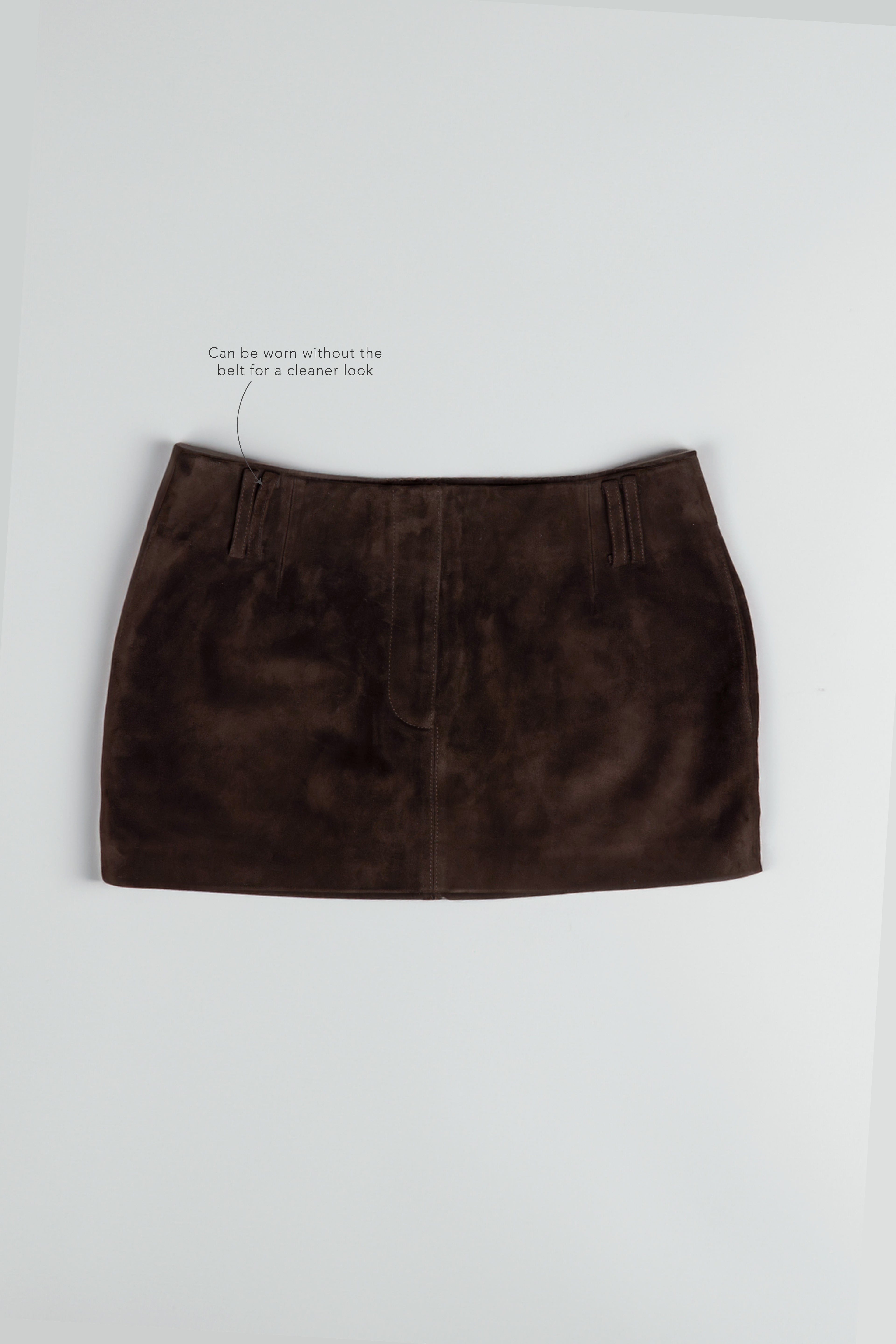 Suede Belted Mini Skirt