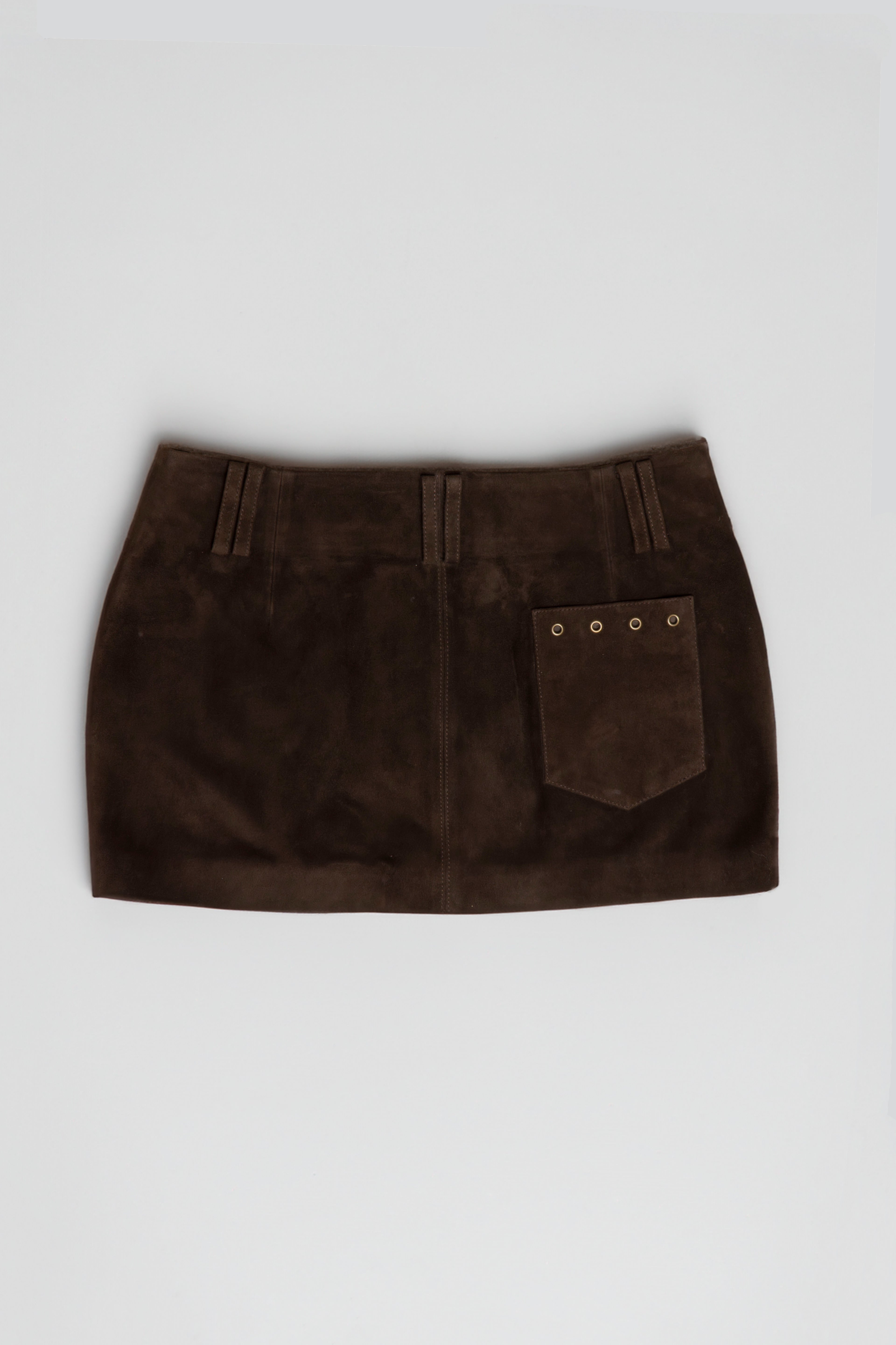 Suede Belted Mini Skirt